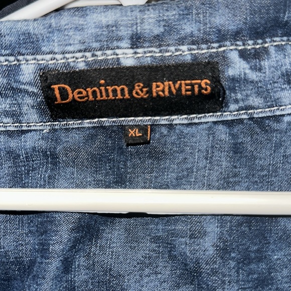 GENTLY WORN DENIM & RIVETS BLUE DENIM SHIRT JACKET WOMENS XL - Picture 5 of 7